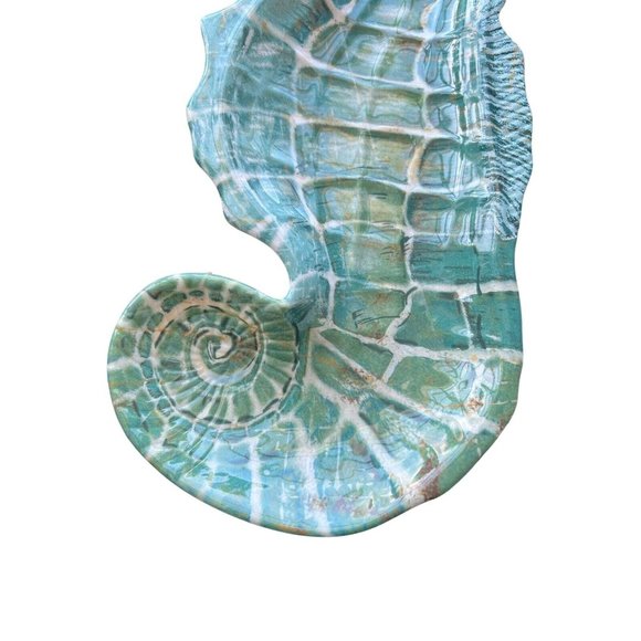 Pier 1 Imports Melamine Plate Seahorse Spikey 12" Hors d'oeurve plate. - Picture 3 of 7